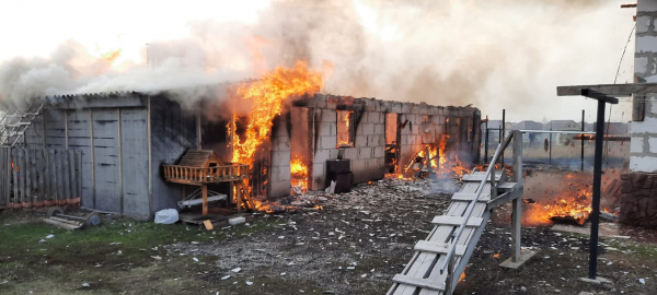 В Грязях пожар уничтожил новый дом